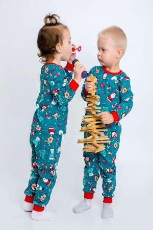 Пижама с брюками для девочки Эльф темно-зеленый