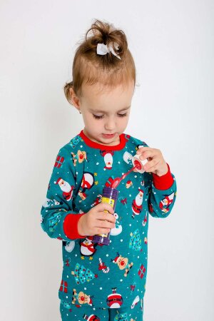 Пижама с брюками для девочки Эльф темно-зеленый