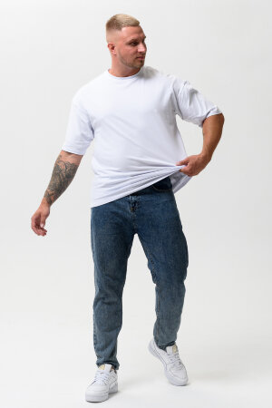 Мужская футболка 14414 оверсайз белый