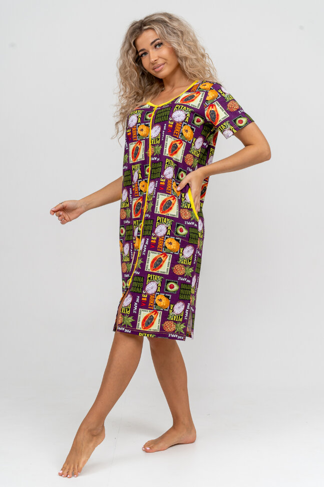 Халат Женский 36821 баклажан