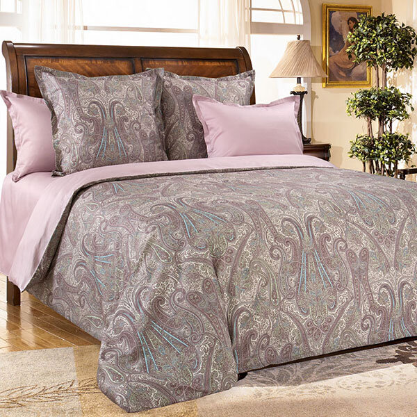 КПБ Кашмир бордовый сатин 1.5 сп.