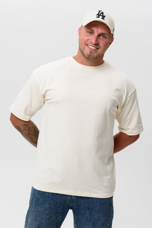 Мужская футболка 14414 оверсайз молочный