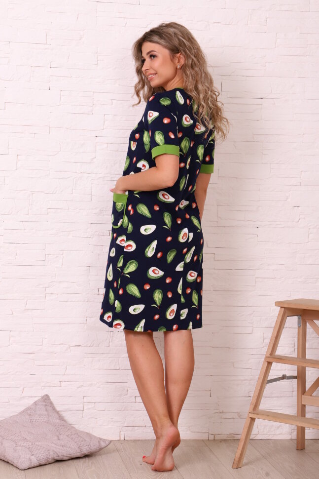 Халат Женский домашний Х124 Авокадо Синий