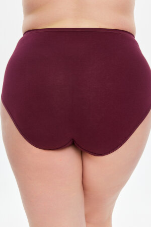 Женские трусы HoneyFormat 3959 большие размеры, высокая талия бордовый