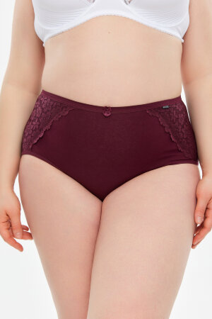 Женские трусы HoneyFormat 3959 большие размеры, высокая талия бордовый