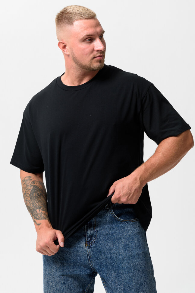 Мужская футболка 14414 оверсайз черный
