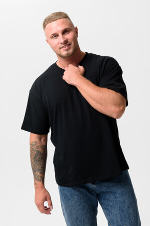 Мужская футболка 14414 оверсайз черный
