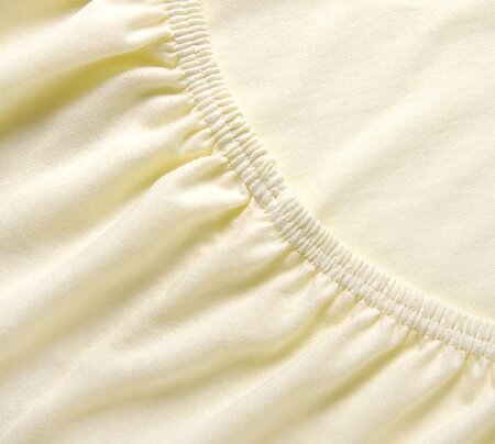 Простыня на резинке Молочная, трикотаж