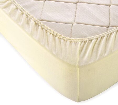 Простыня на резинке Молочная, трикотаж