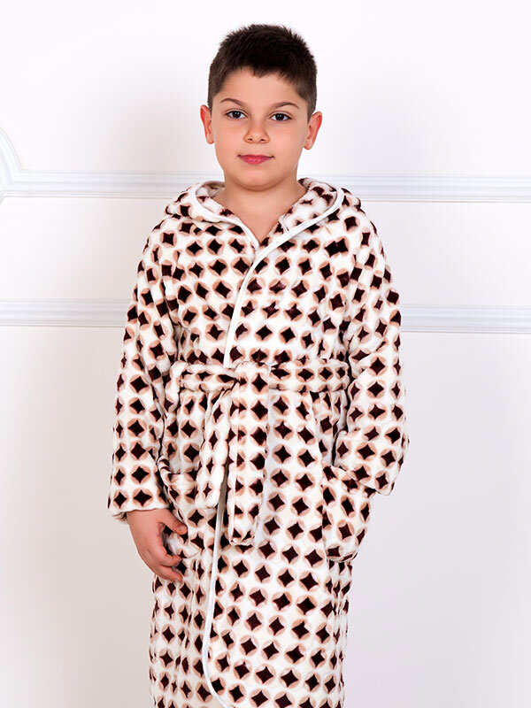 Халат детский Ромбик (коричневый)