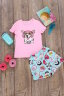 Пижама с шортами для девочки Пончики арт. ПД-009-026 светло-розовый
