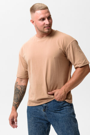 Мужская футболка 14414 оверсайз кофе