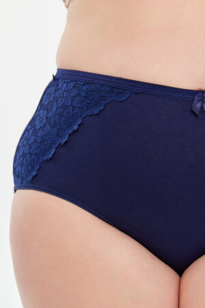 Женские трусы HoneyFormat 3959 большие размеры, высокая талия синий