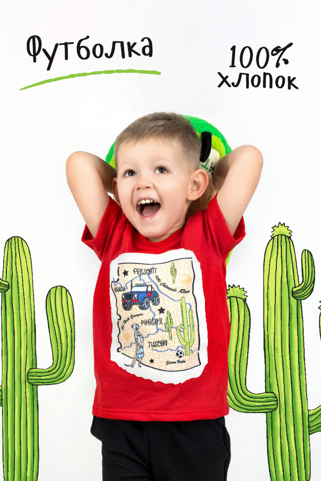 Футболка для мальчика Карта