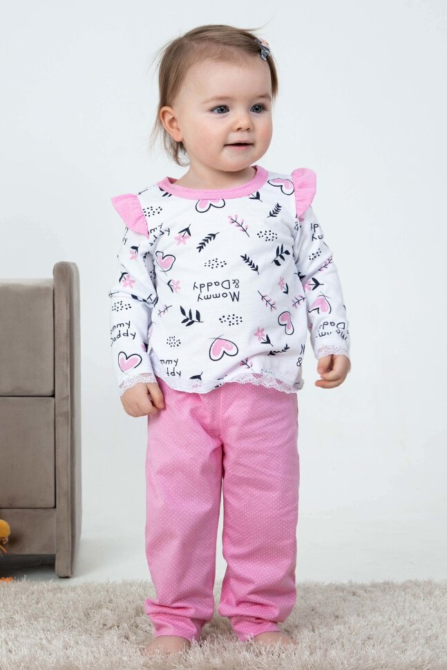 Пижама с брюками для девочки 50506 розовый