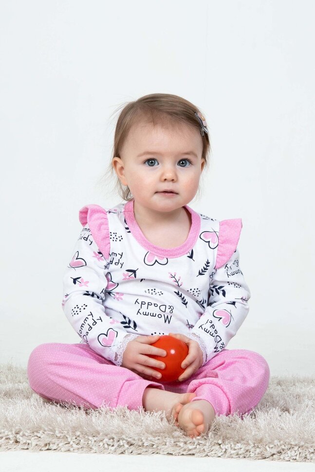 Пижама с брюками для девочки 50506 розовый