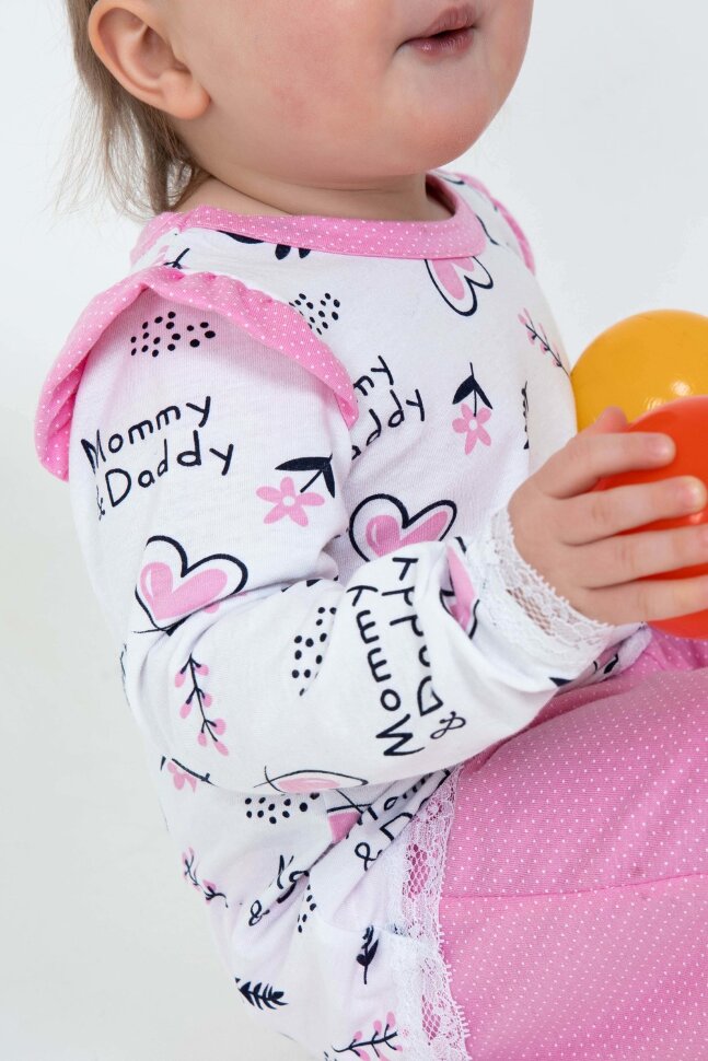 Пижама с брюками для девочки 50506 розовый