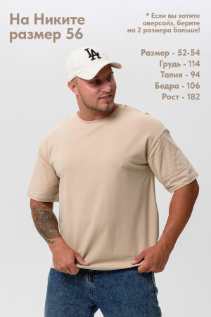 Мужская футболка 14414 оверсайз какао