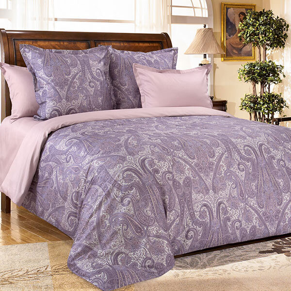 КПБ Кашмир фиолетовый сатин 1.5 сп.