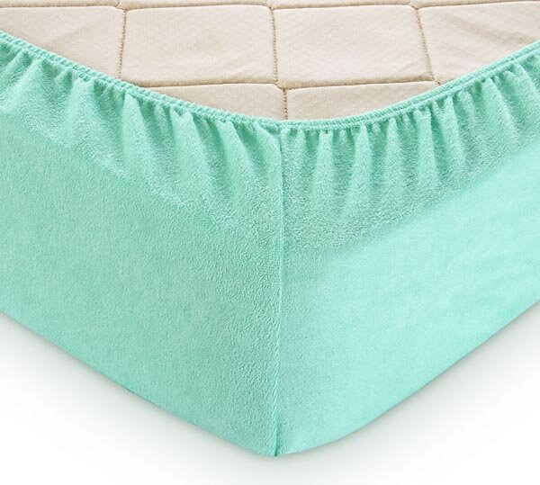 Простыня на резинке Мята, махра