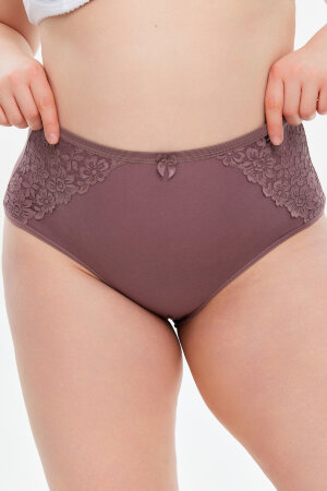 Женские трусы HoneyFormat 3959 большие размеры, высокая талия сливовый