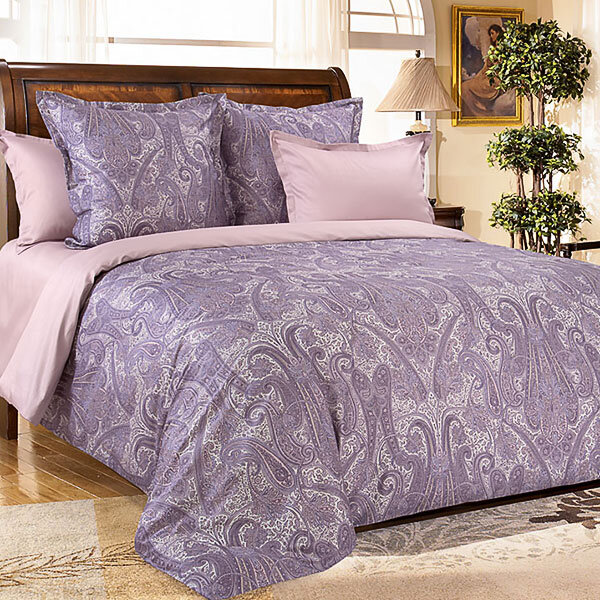 КПБ Кашмир фиолетовый сатин 2 сп. c европр.