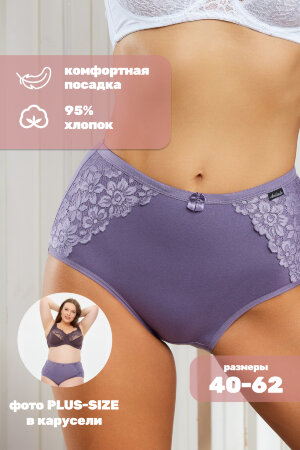 Женские трусы HoneyFormat 3959 большие размеры, высокая талия фиолетовый