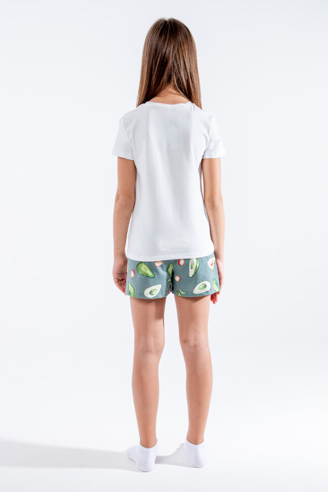 Пижама с шортами для девочки д/д Авокадо арт. ПД-009-015Н крем