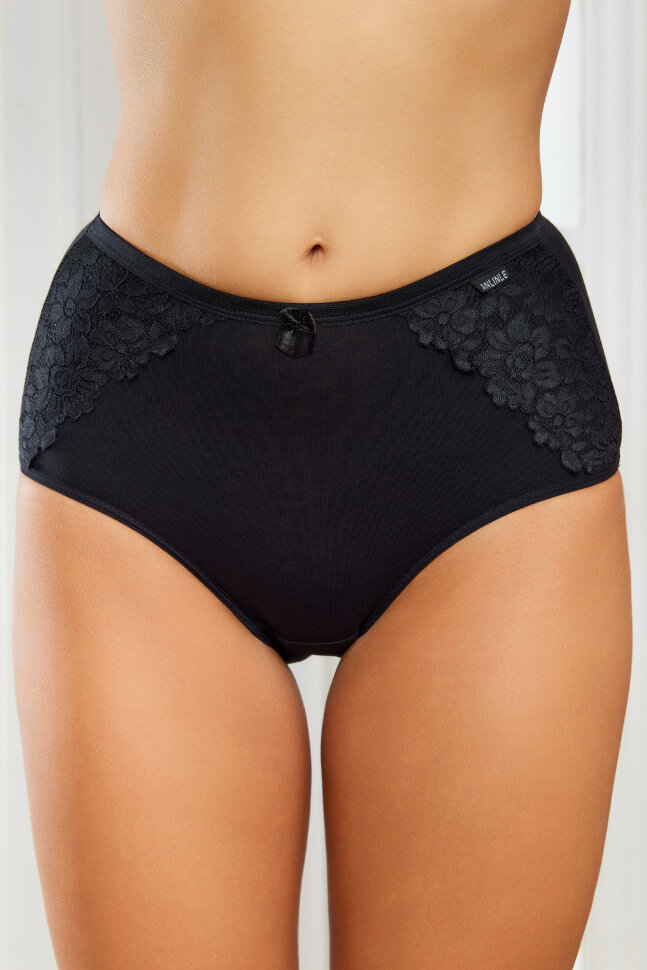 Женские трусы HoneyFormat 3959 большие размеры, высокая талия черный