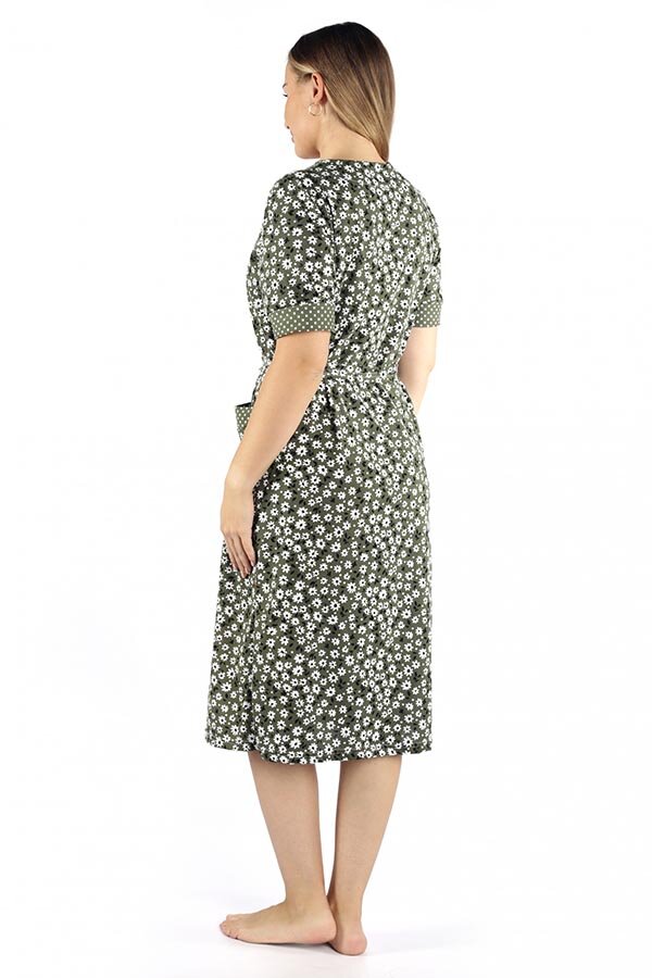 Халат Кадриль зеленый цветок К-233