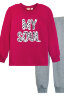 Пижама с брюками для девочки 91192 фуксия/серый меланж
