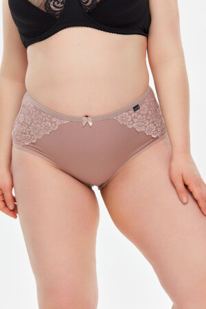 Женские трусы HoneyFormat 3959 большие размеры, высокая талия кофе
