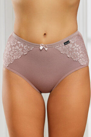Женские трусы HoneyFormat 3959 большие размеры, высокая талия кофе