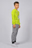 Пижама с брюками для мальчика 92217 салатовый/черная клетка