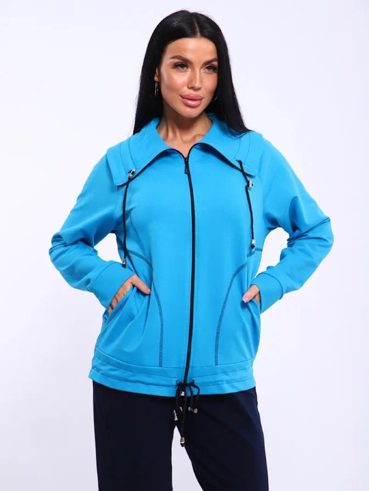 Женский костюм с брюками 19131 бирюзовый