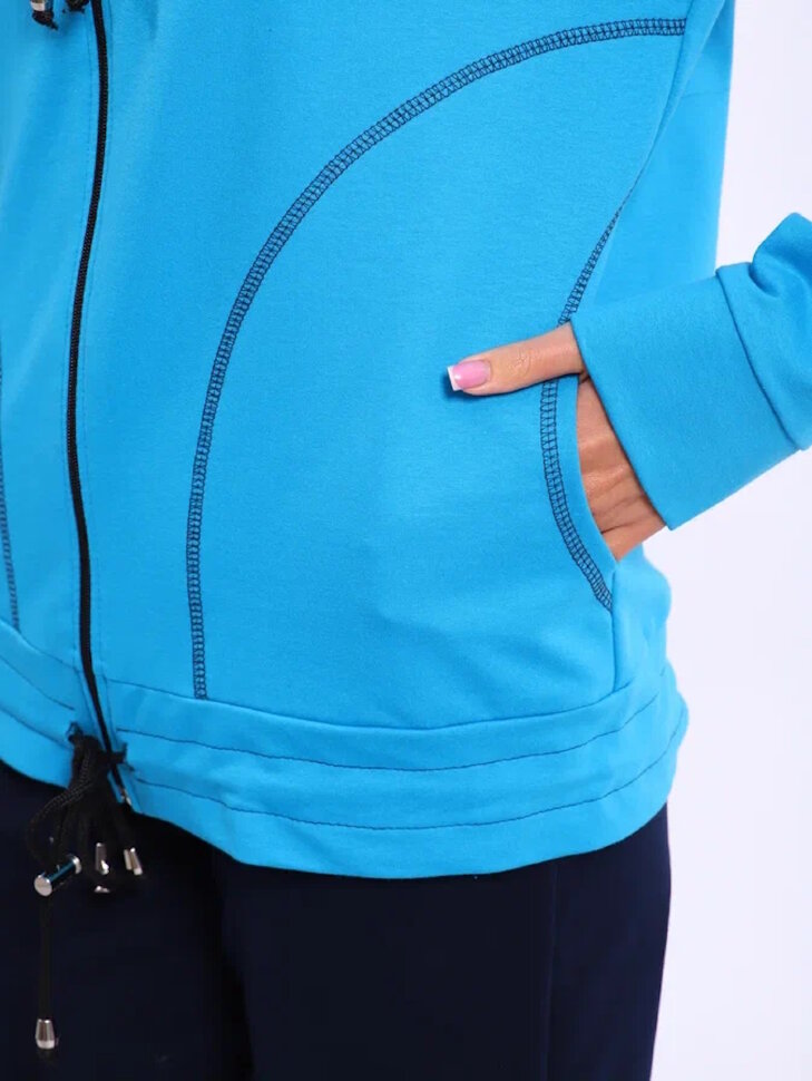 Женский костюм с брюками 19131 бирюзовый