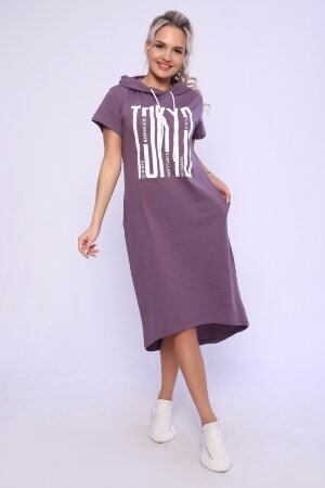 Платье женское с капюшоном - TOKYO - 494 сливовый