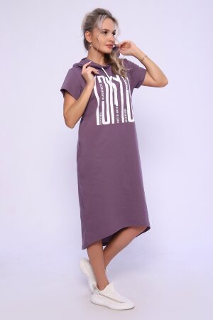 Платье женское с капюшоном - TOKYO - 494 сливовый