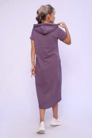 Платье женское с капюшоном - TOKYO - 494 сливовый