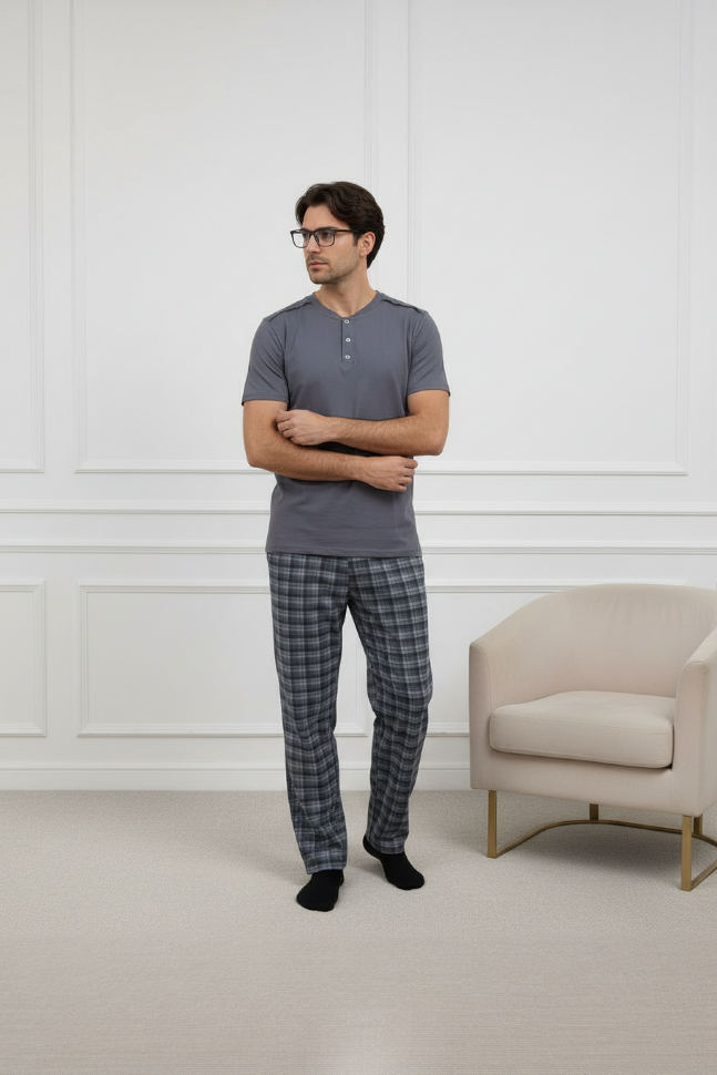 Пижама мужская Клетка С 10452