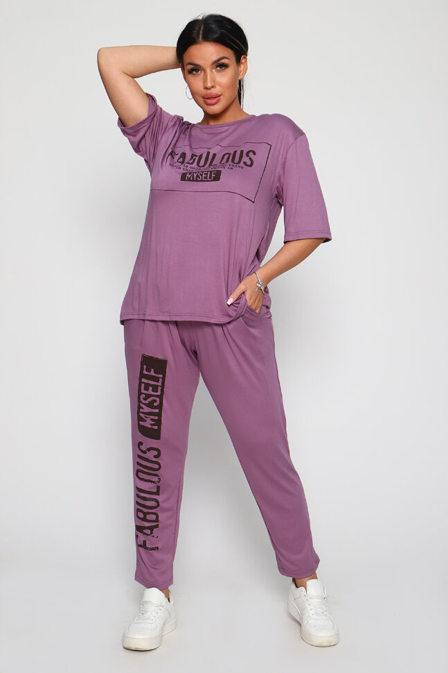 Женский костюм с брюками 78522 сирень