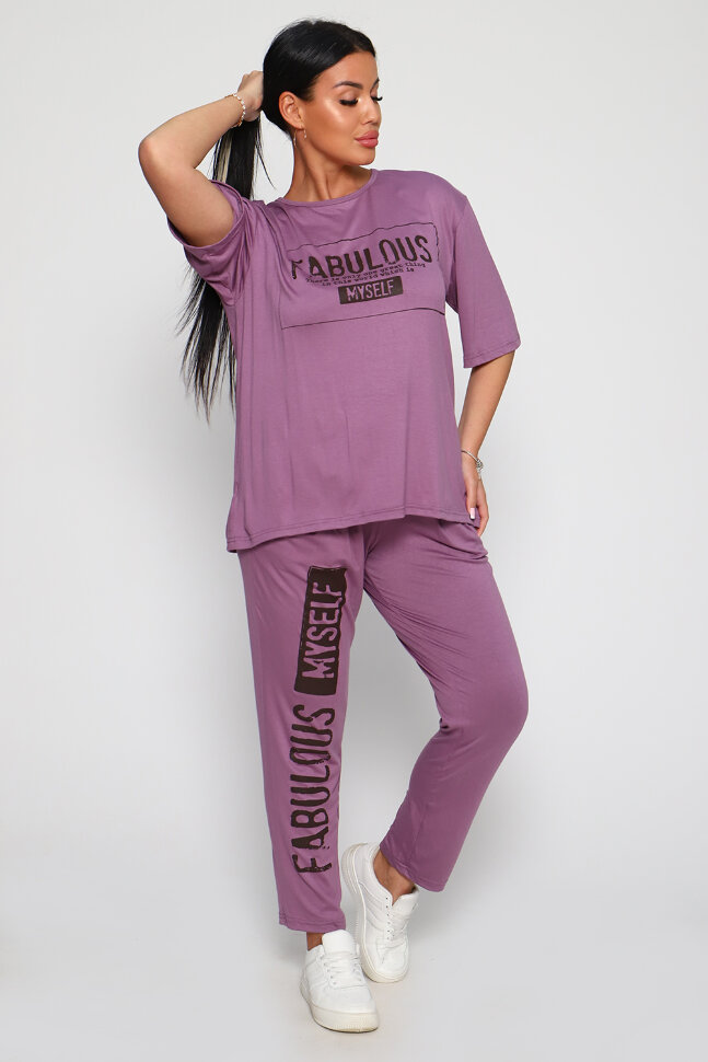 Женский костюм с брюками 78522 сирень