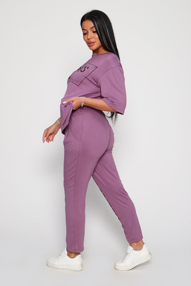 Женский костюм с брюками 78522 сирень