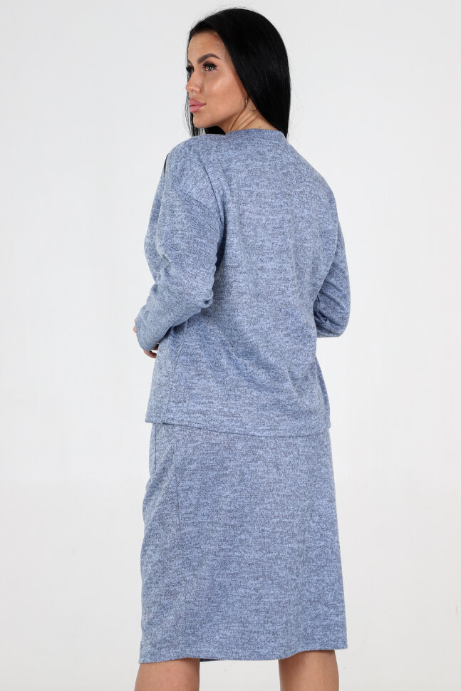 Женский костюм с юбкой 31777 голубой