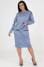 Женский костюм с юбкой 31777 голубой