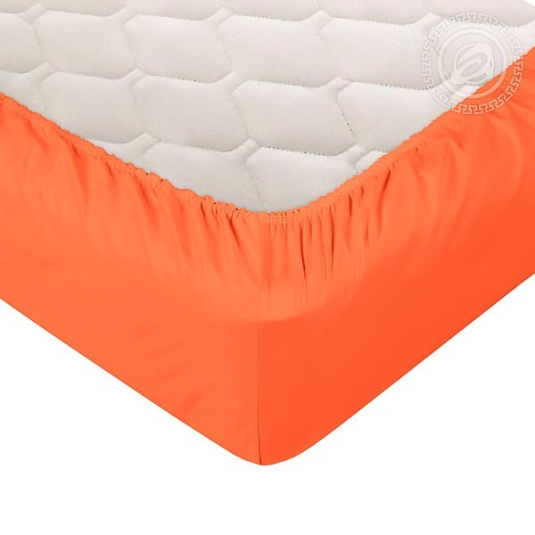 Простыня на резинке Оранжевая, сатин