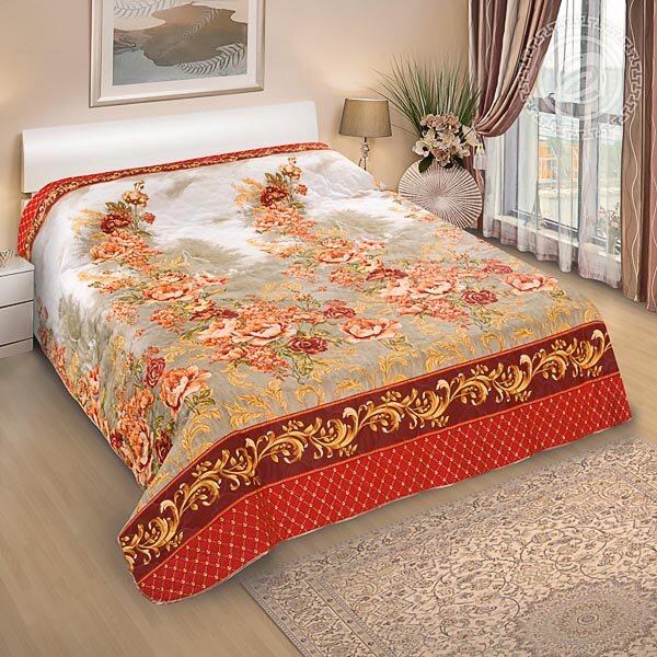 Покрывало стегано Гобелен (красный), бязь