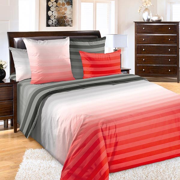 Туманное утро красное постельное белье перкаль