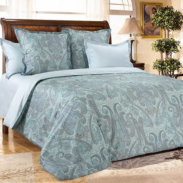 КПБ Кашмир зеленый сатин 2 сп. c европр.