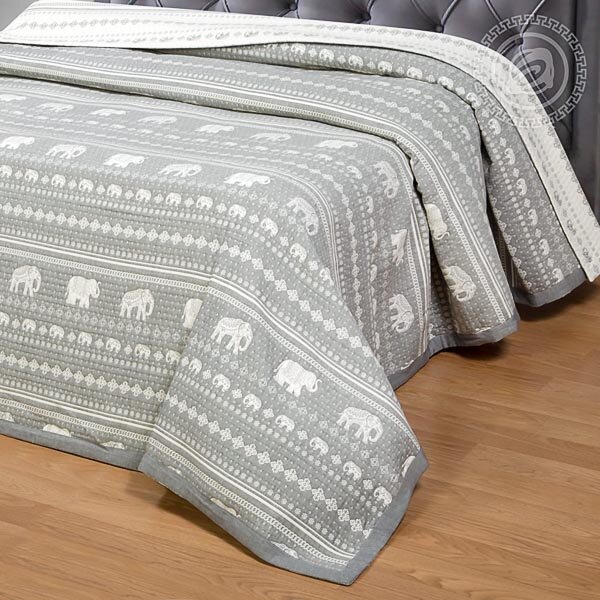 Покрывало Сафари серое, жаккард